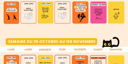 Planning des animations aux Ondines